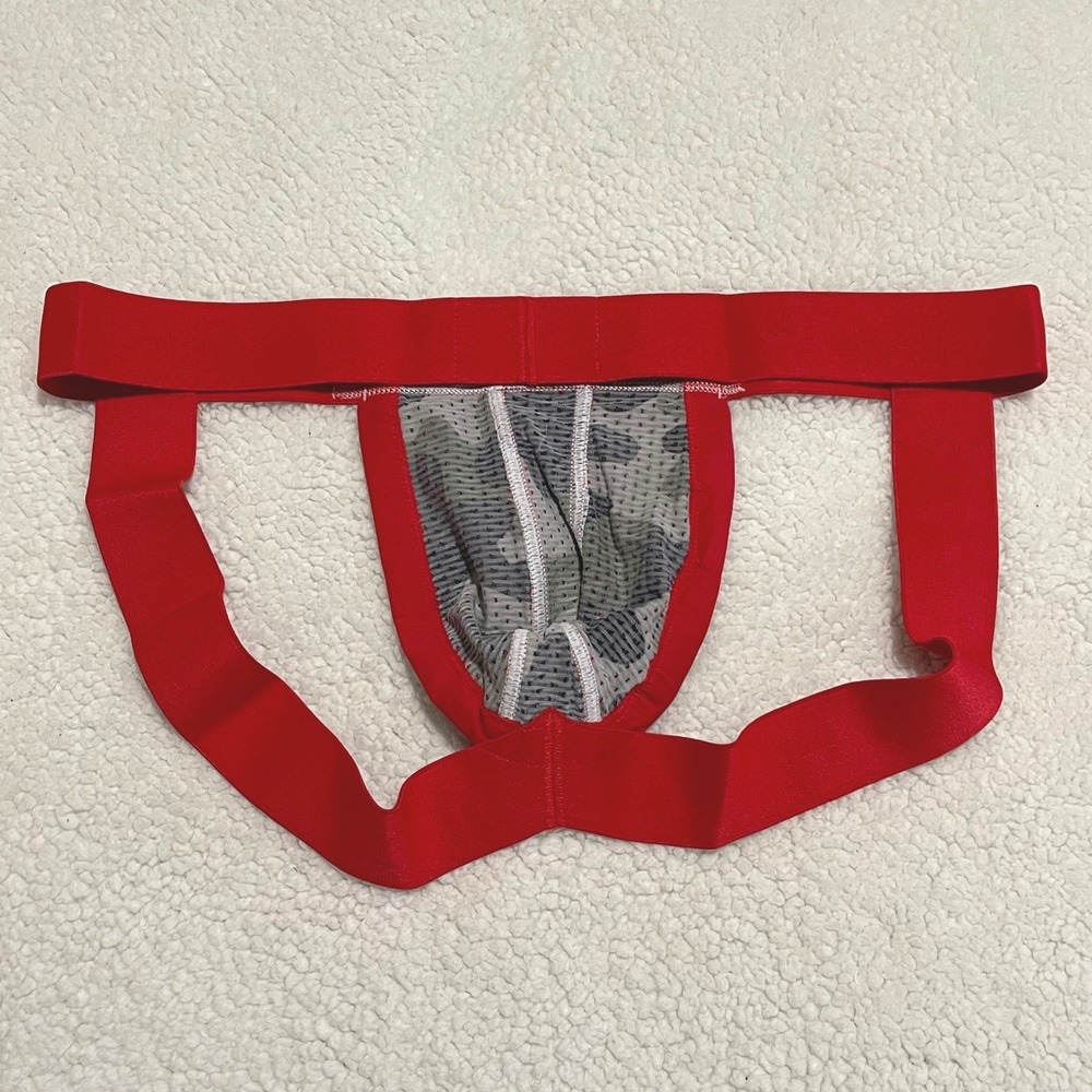 Jockmail XL (32-34) Mens Camo Mesh Jockstrap Red Athletic Underwear JM233 NEW - Picture 5 of 9